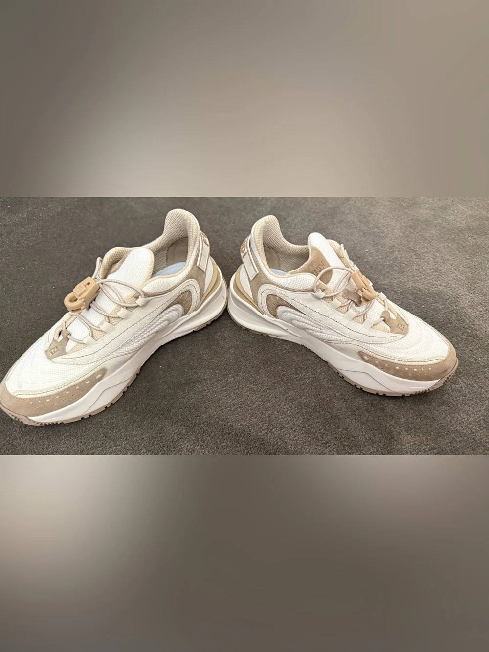 Fendi Women's Cream & White Chunky Mesh Sneaker